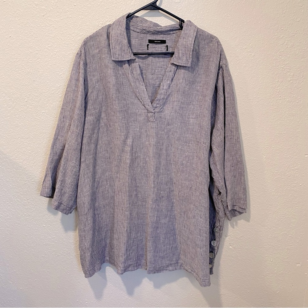 Tahari Tunic Linen Top Lagenlook